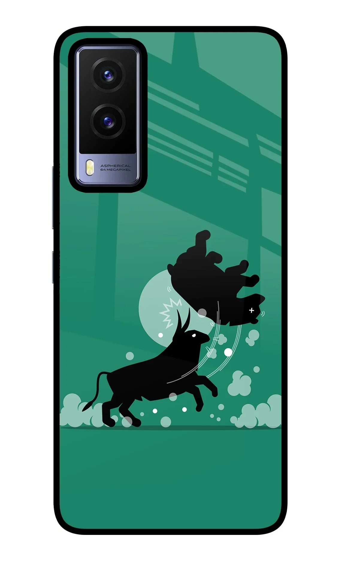 Bull Conqueror Vivo V21E 5G Glass Case