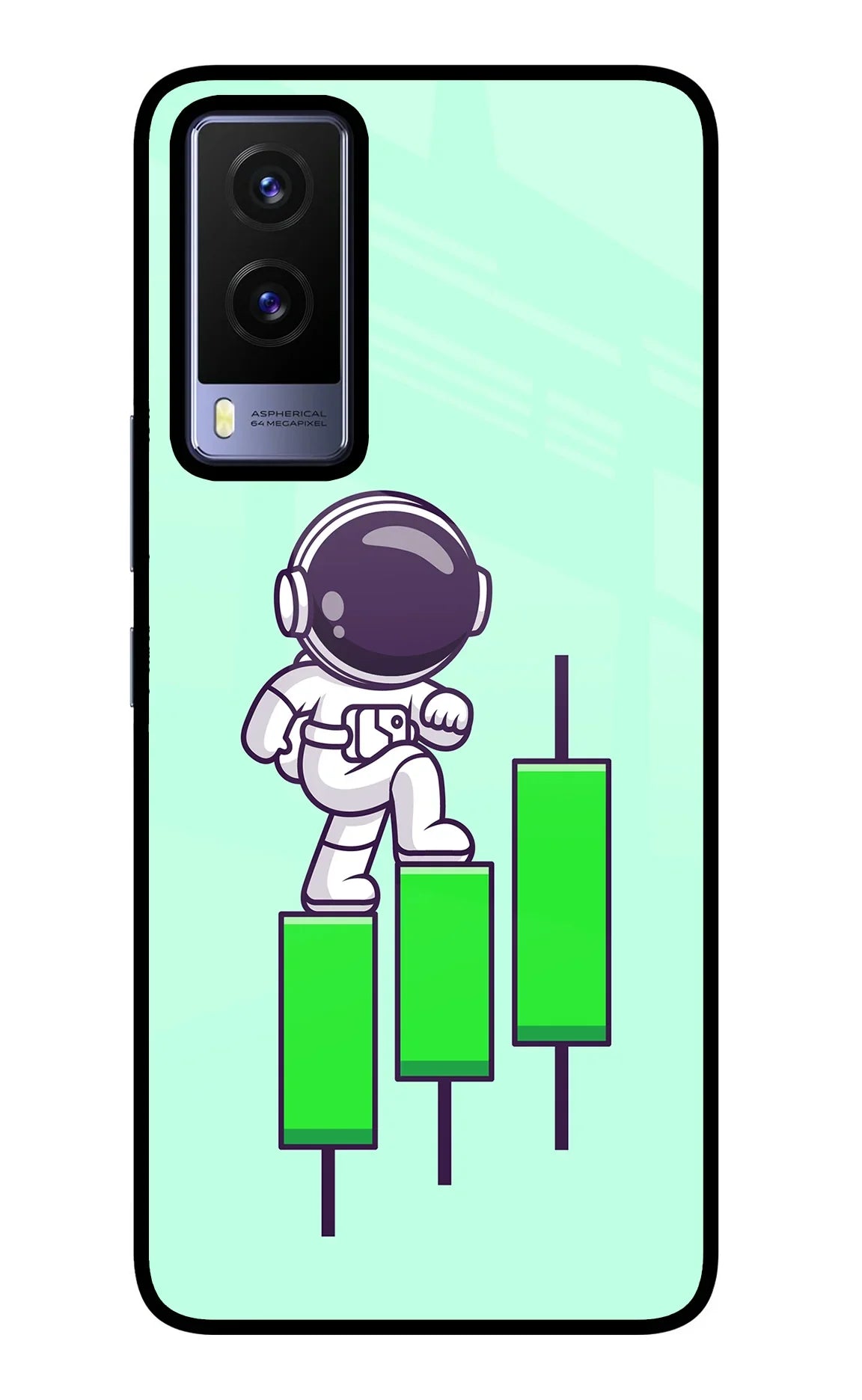 Astronaut Trader Vivo V21E 5G Glass Case