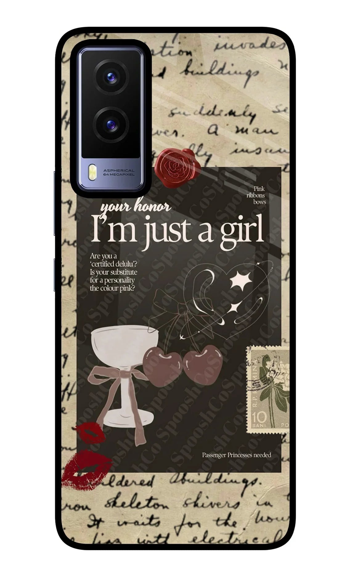 I am just a girl Vivo V21E 5G Glass Case