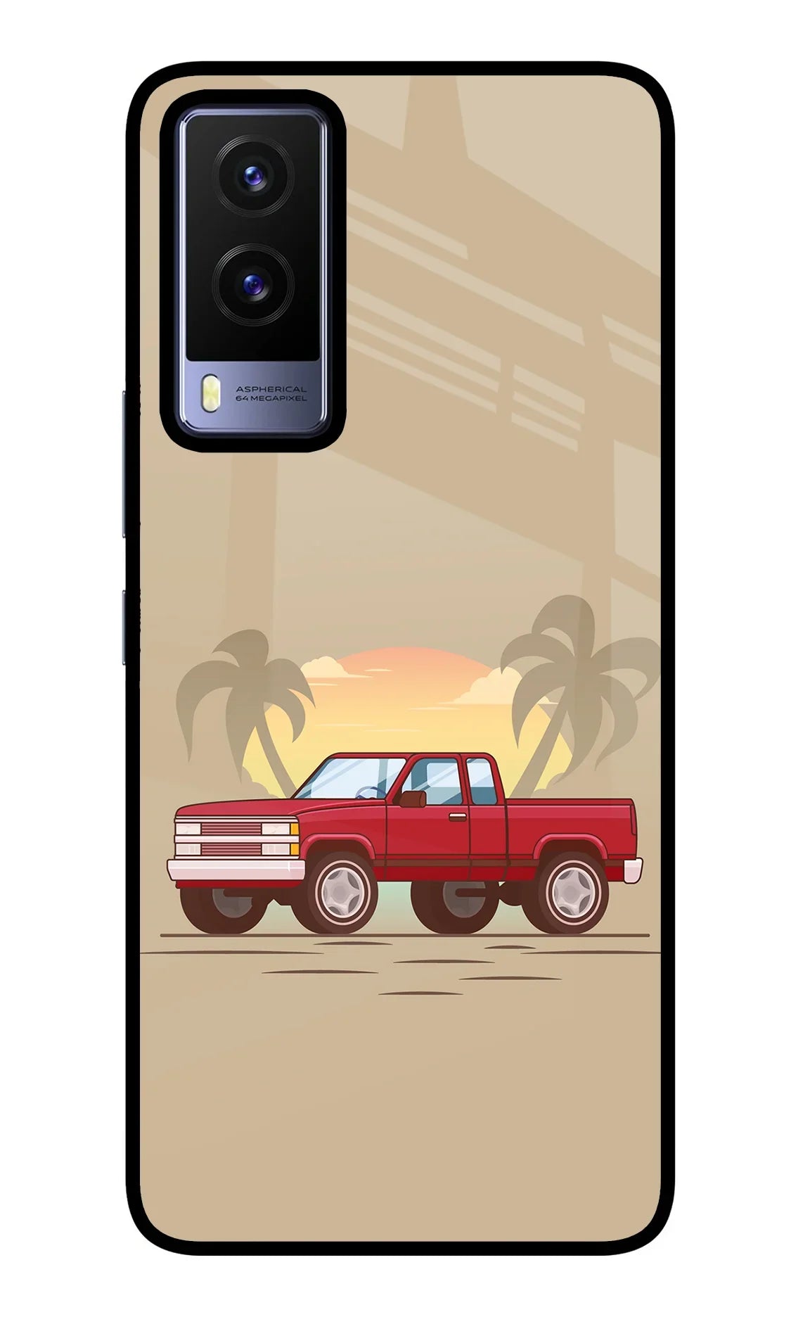 Desert Classic Drive Vivo V21E 5G Glass Case