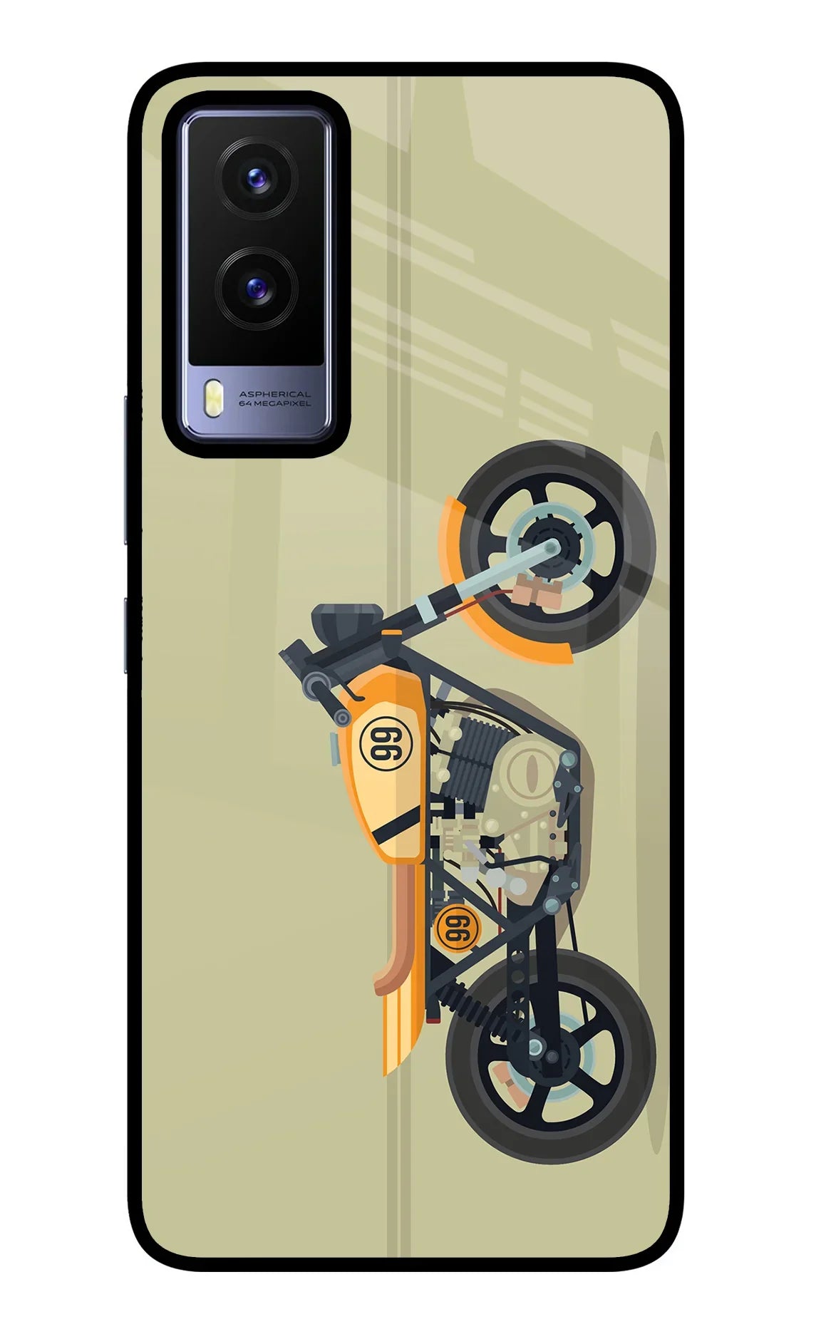 Vertical Speedster Vivo V21E 5G Glass Case