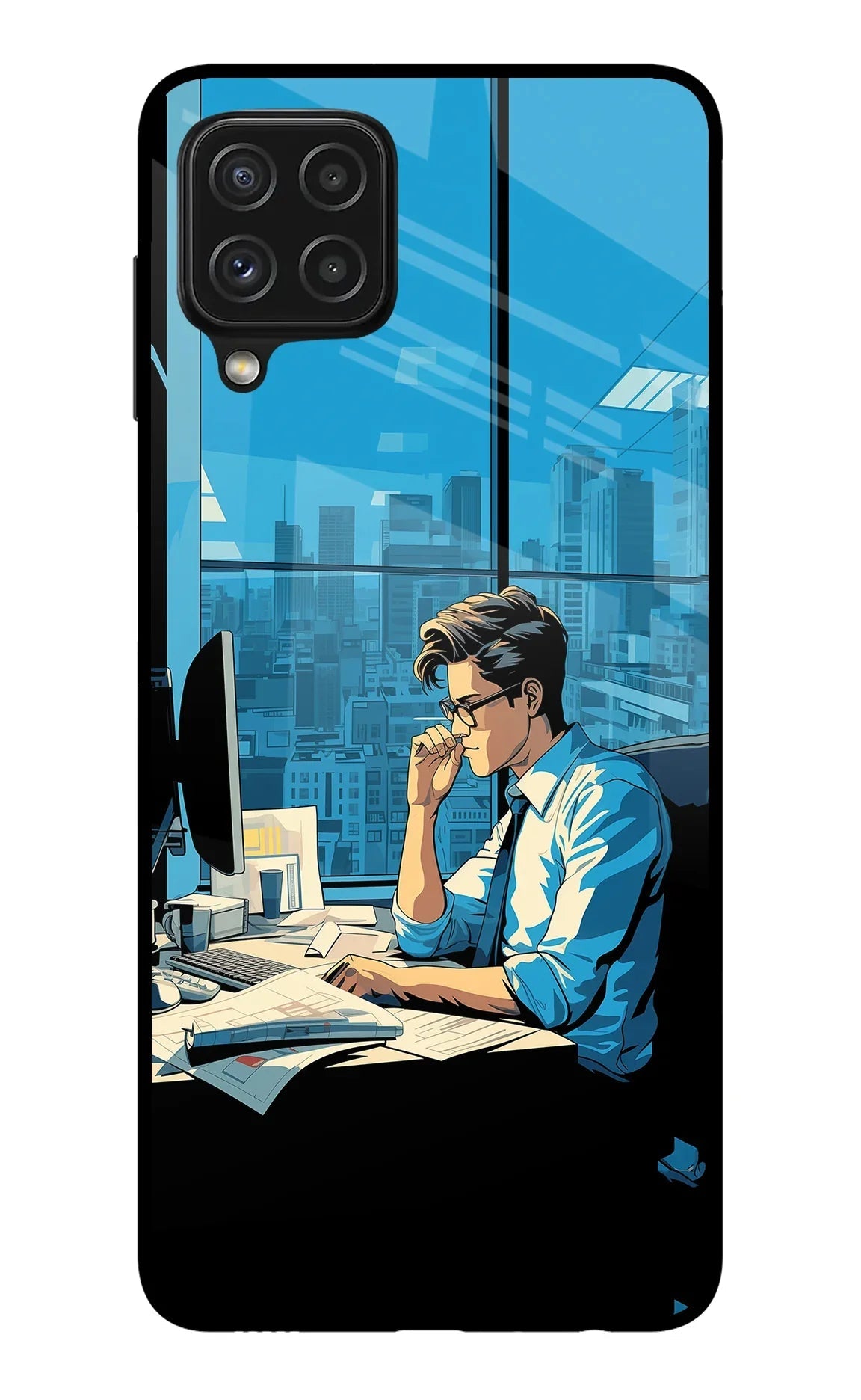 Focused Hustler (AI Generated) Samsung A22 4G Glass Case