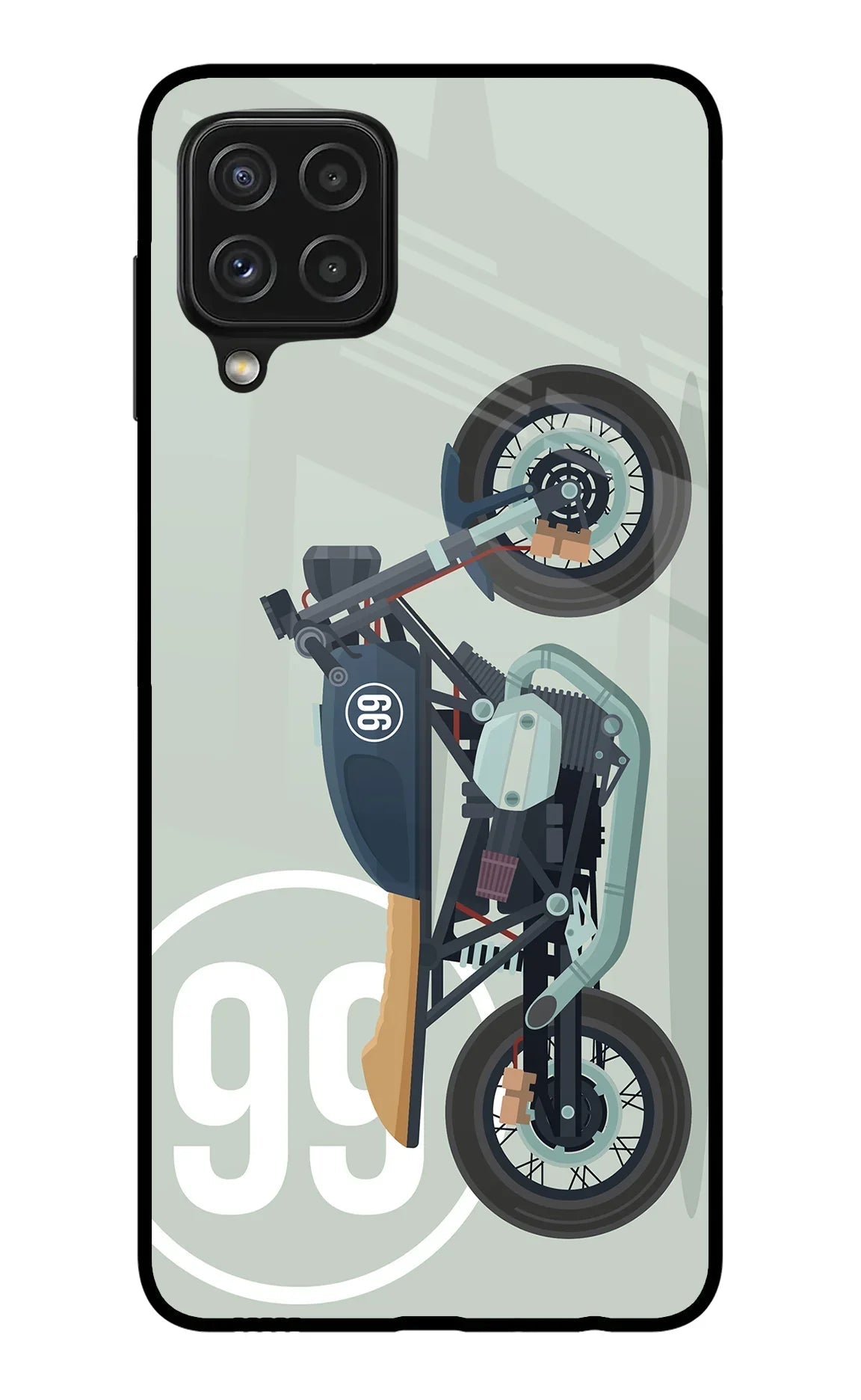 Classic Cafe Racer 99 Samsung A22 4G Glass Case
