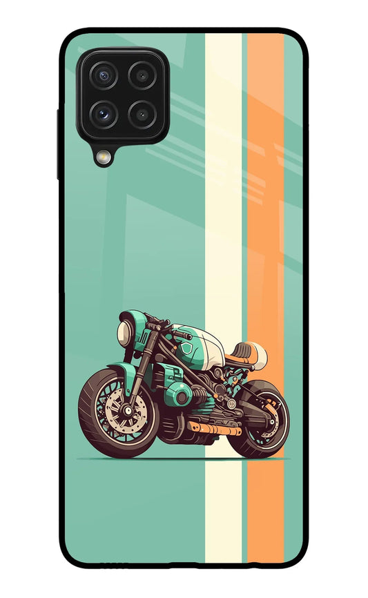 Striped Moto Drift Samsung A22 4G Glass Case
