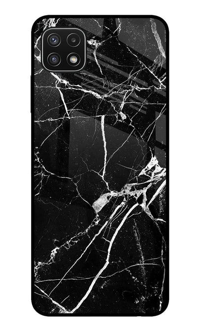 Black Marble Pattern Samsung A22 5G Back Cover