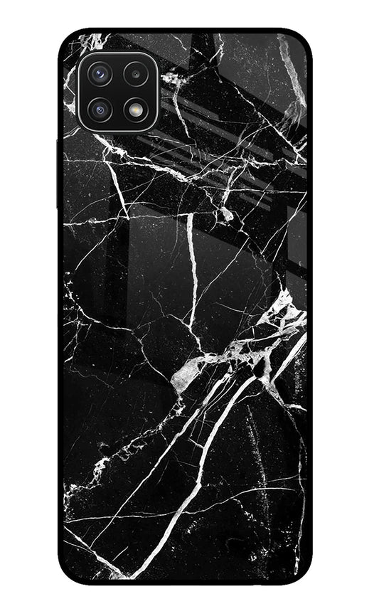 Black Marble Pattern Samsung A22 5G Back Cover