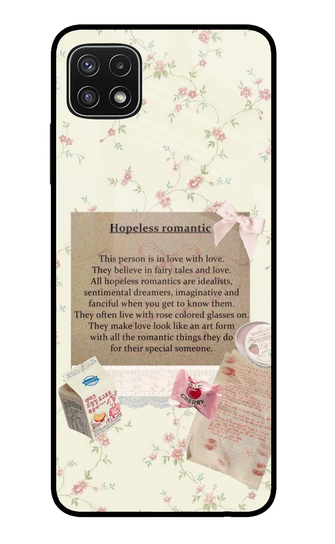 Hopeless Romantic Samsung A22 5G Glass Case