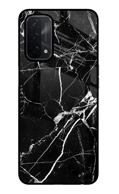 Black Marble Pattern Oppo A74 5G Back Cover
