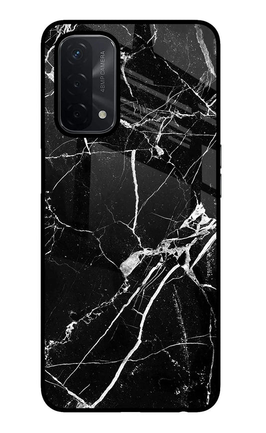 Black Marble Pattern Oppo A74 5G Back Cover