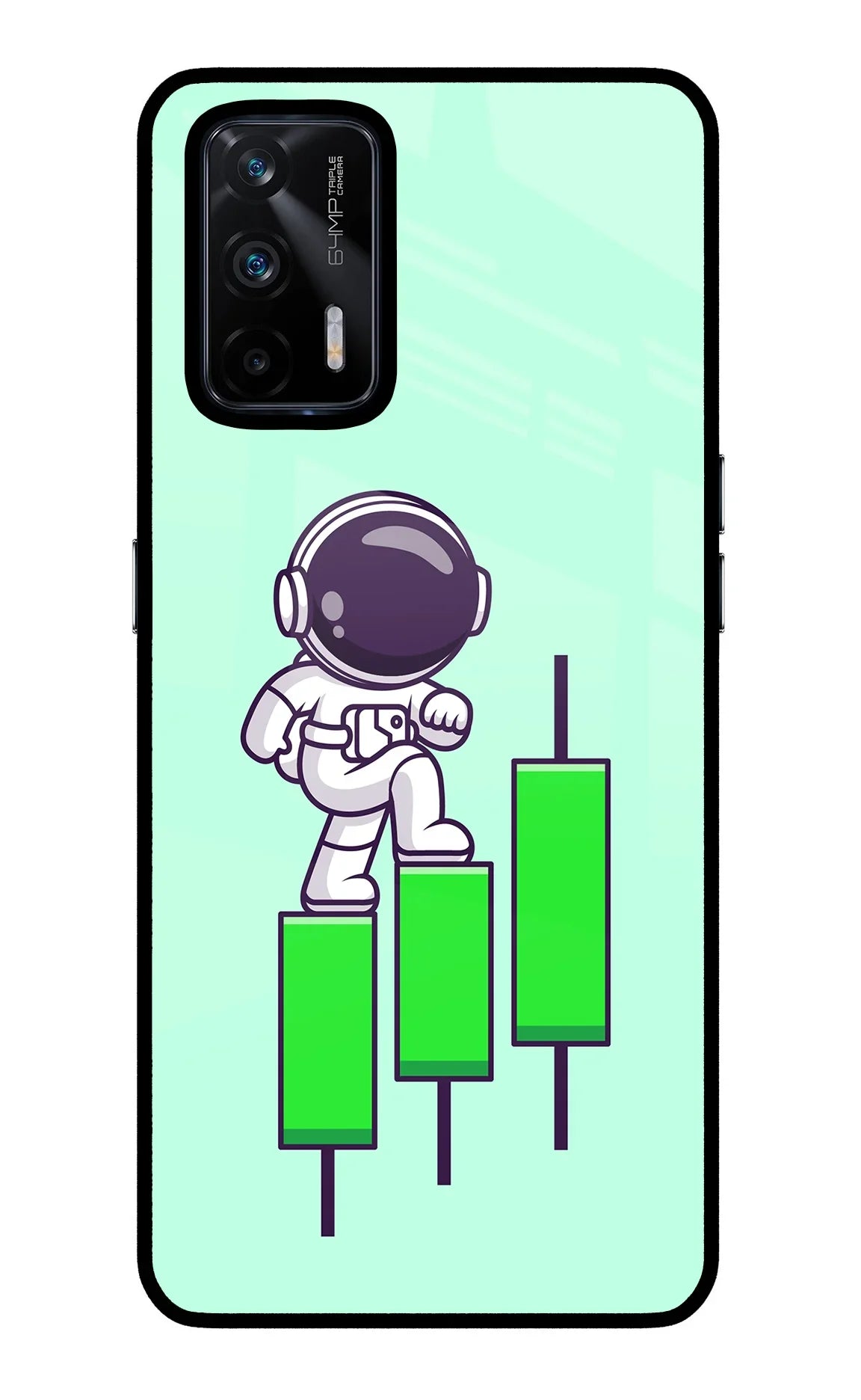 Astronaut Trader Realme X7 Max Glass Case