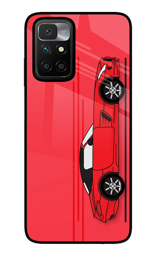 Red Velocity Redmi 10 Prime Glass Case