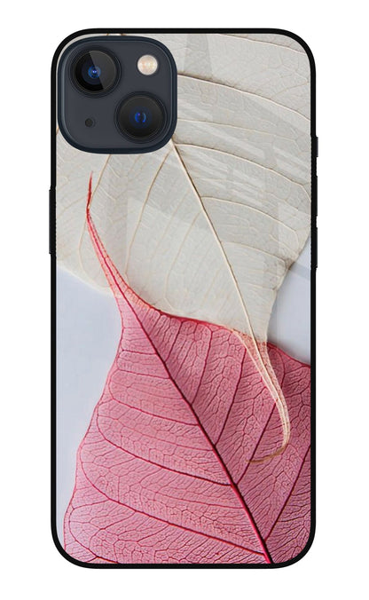 White Pink Leaf iPhone 13 Mini Back Cover