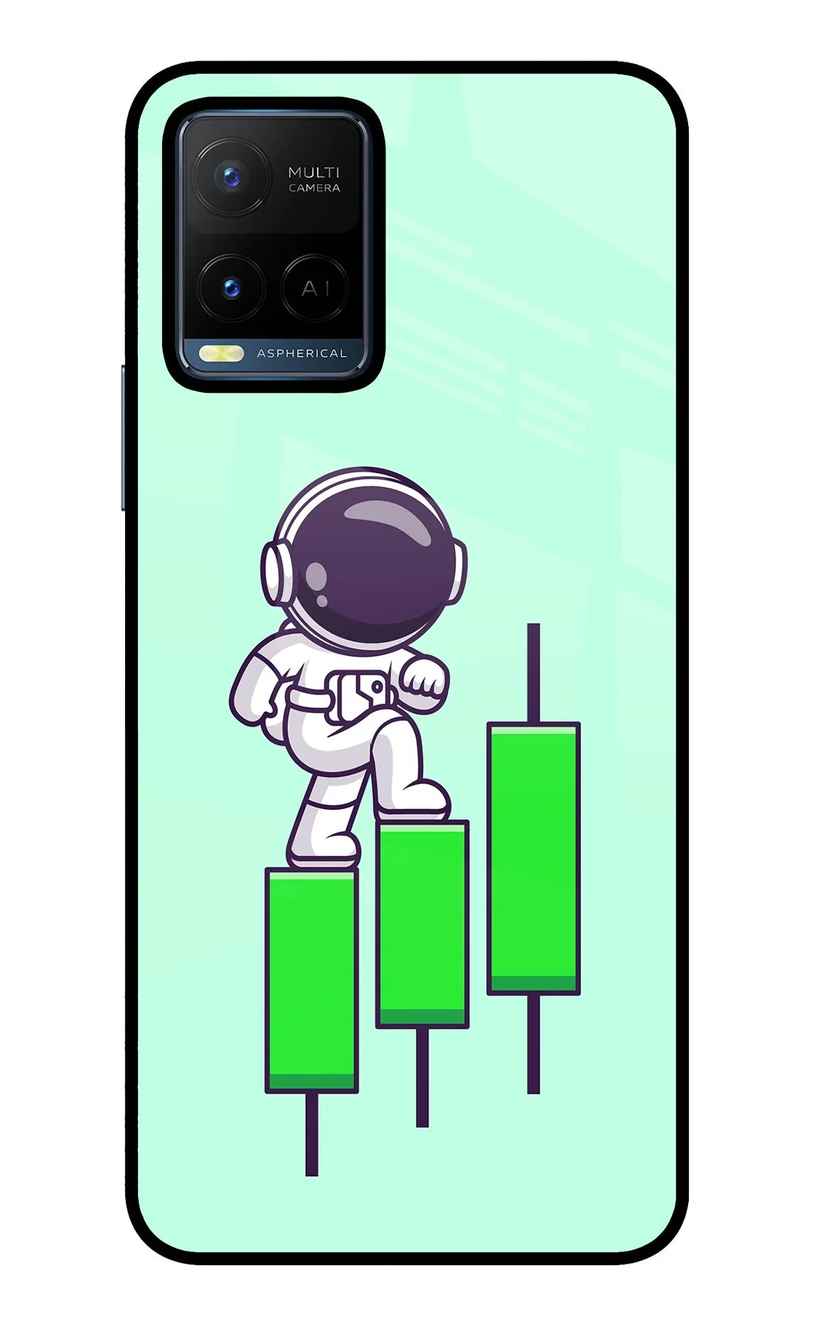 Astronaut Trader Vivo Y21/Y21s/Y33s Glass Case