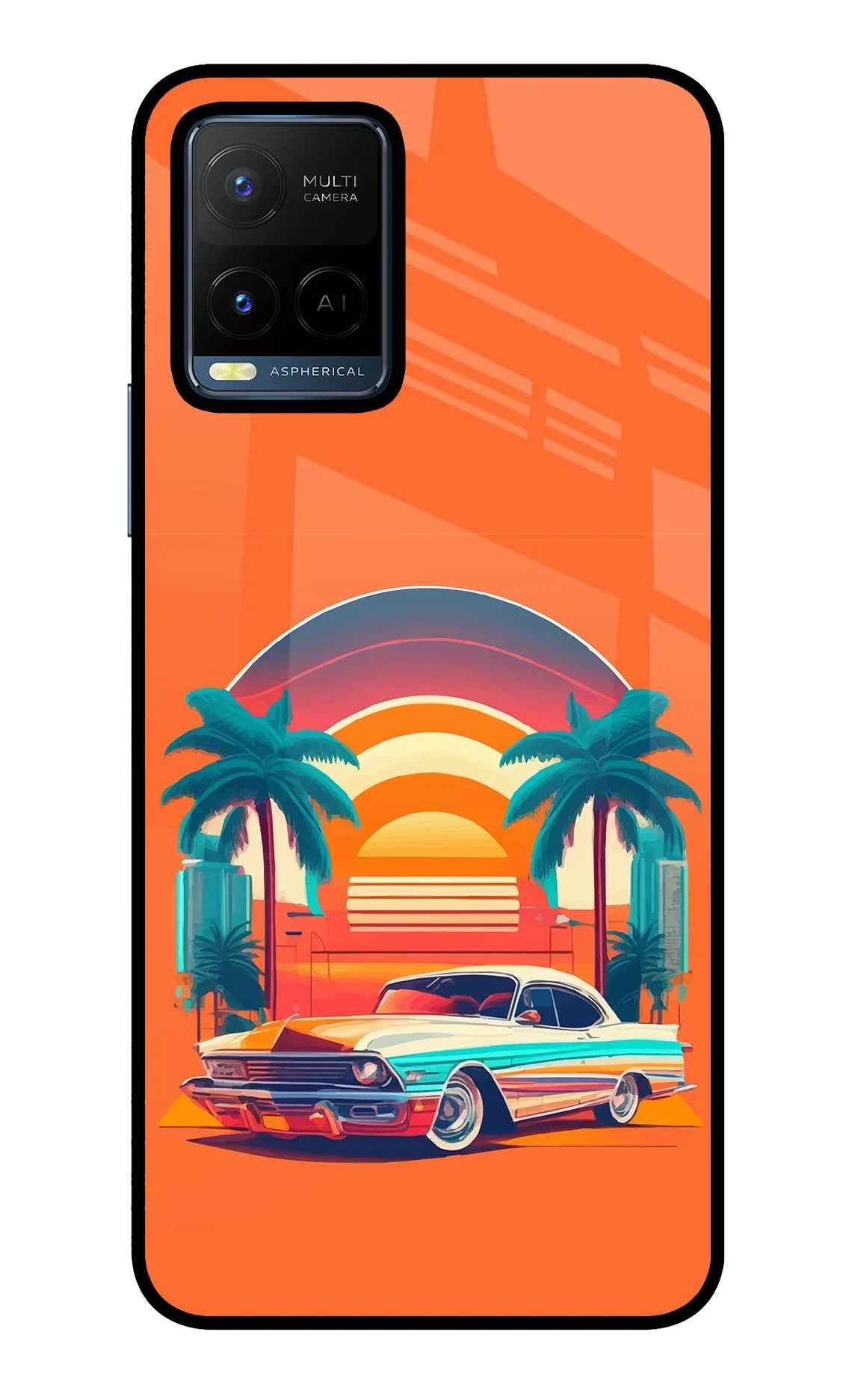 Palm Drive 80s Vivo Y21/Y21s/Y33s Glass Case