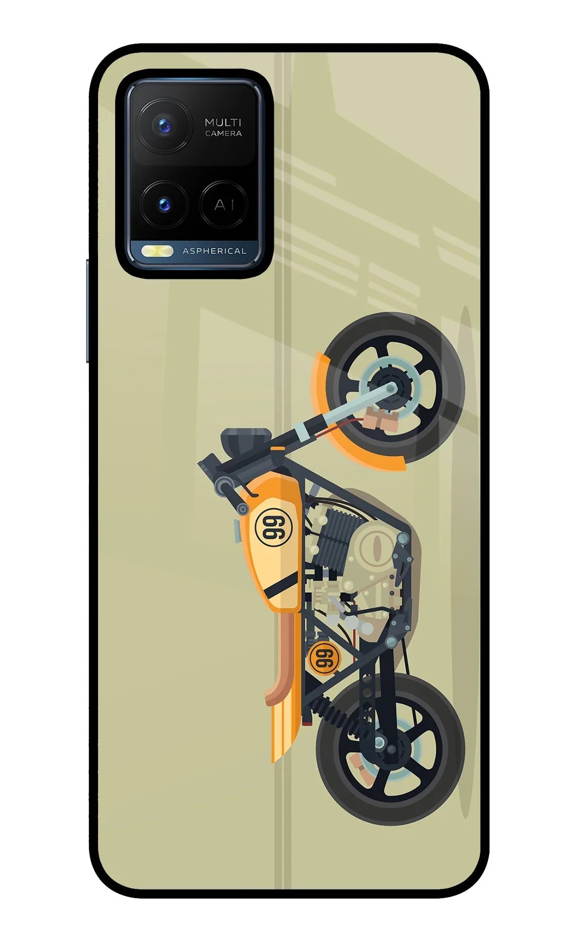 Vertical Speedster Vivo Y21/Y21s/Y33s Glass Case