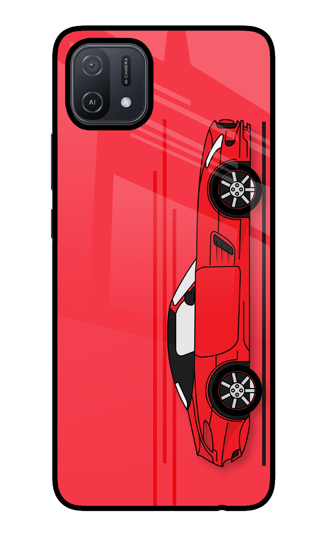 Red Velocity Oppo A16 Glass Case