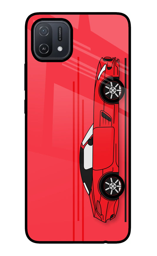 Red Velocity Oppo A16 Glass Case