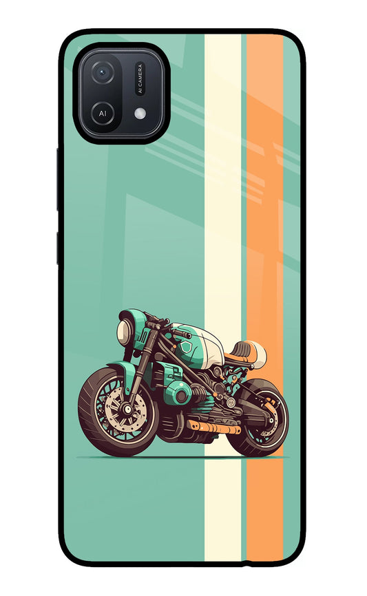 Striped Moto Drift Oppo A16 Glass Case