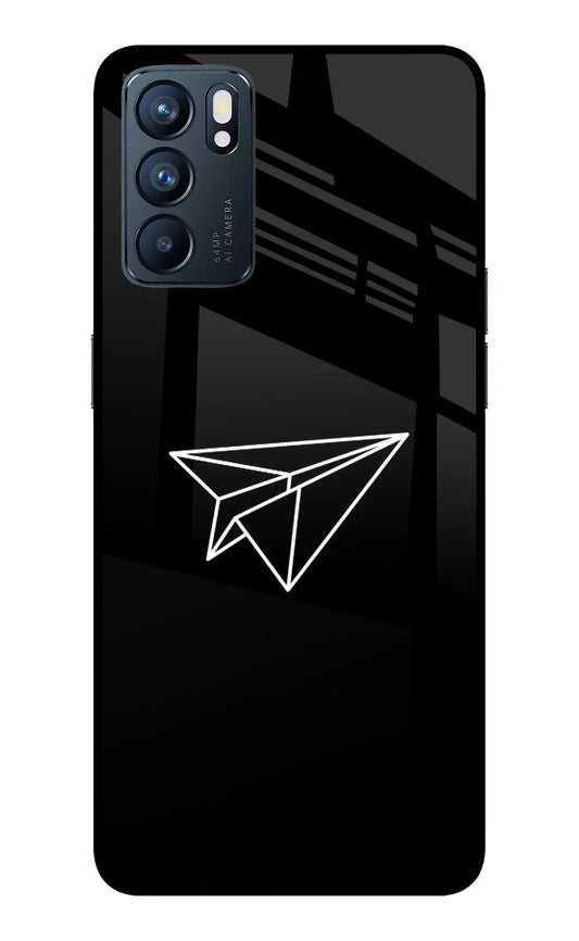 Paper Plane White Oppo Reno6 5G Back Cover