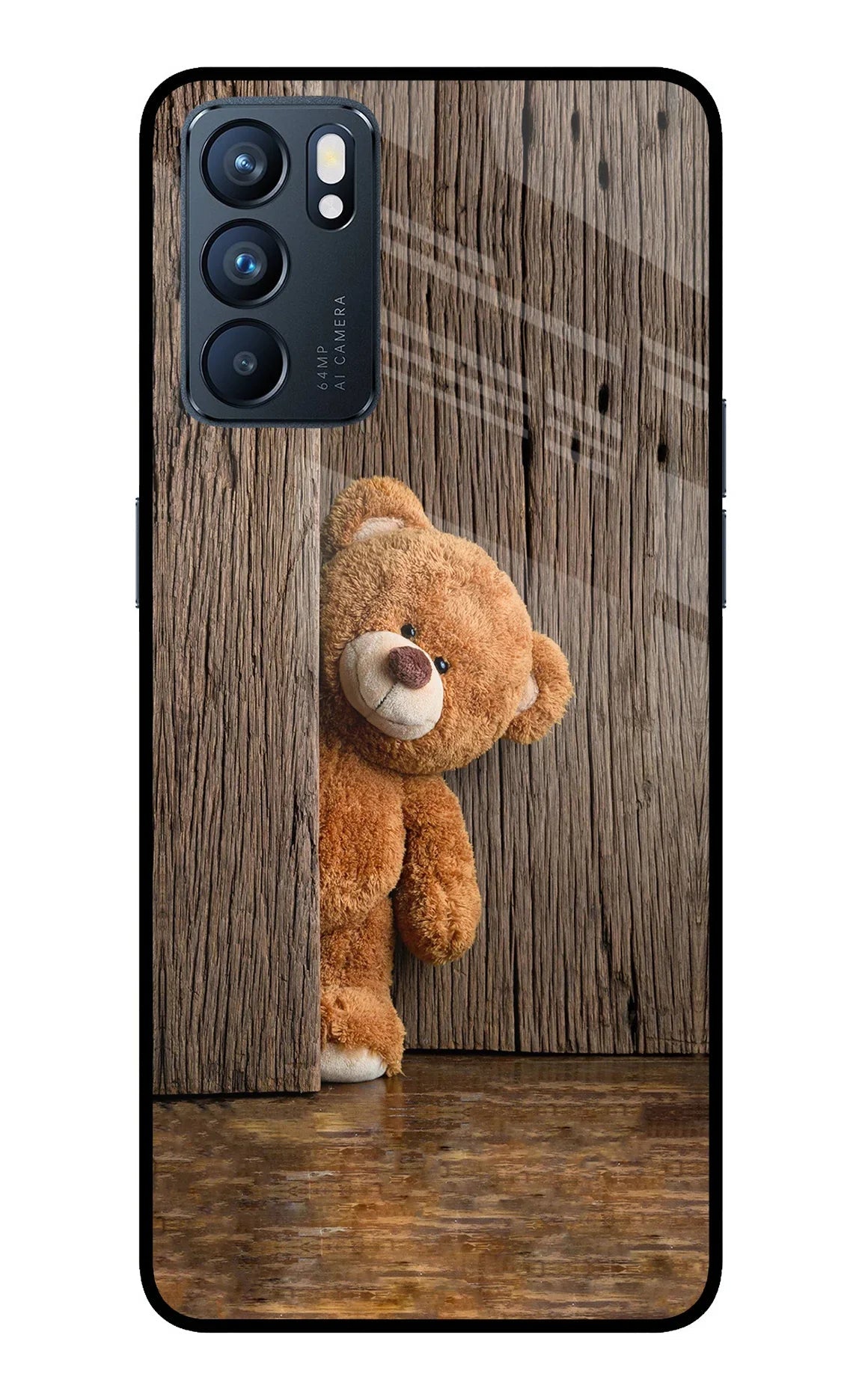 Teddy Wooden Oppo Reno6 5G Back Cover