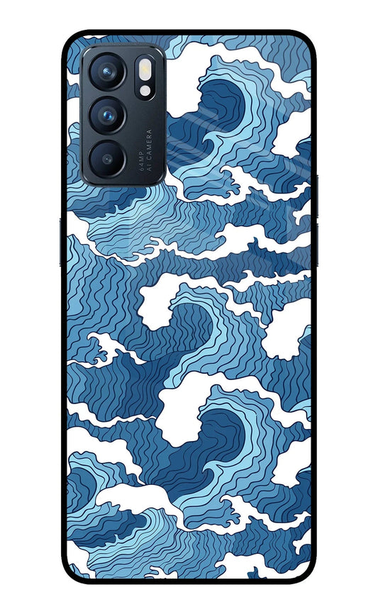 Blue Waves Oppo Reno6 5G Back Cover