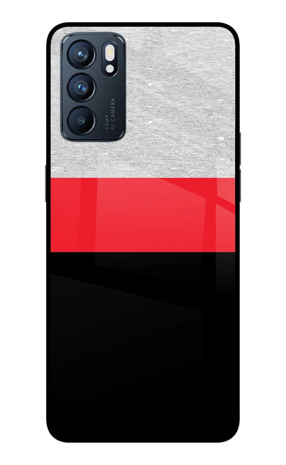 Tri Color Pattern Oppo Reno6 5G Back Cover
