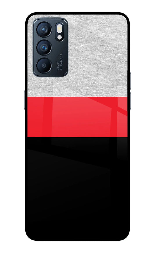 Tri Color Pattern Oppo Reno6 5G Back Cover