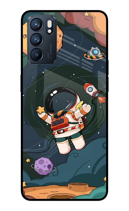 Cartoon Astronaut Oppo Reno6 5G Back Cover