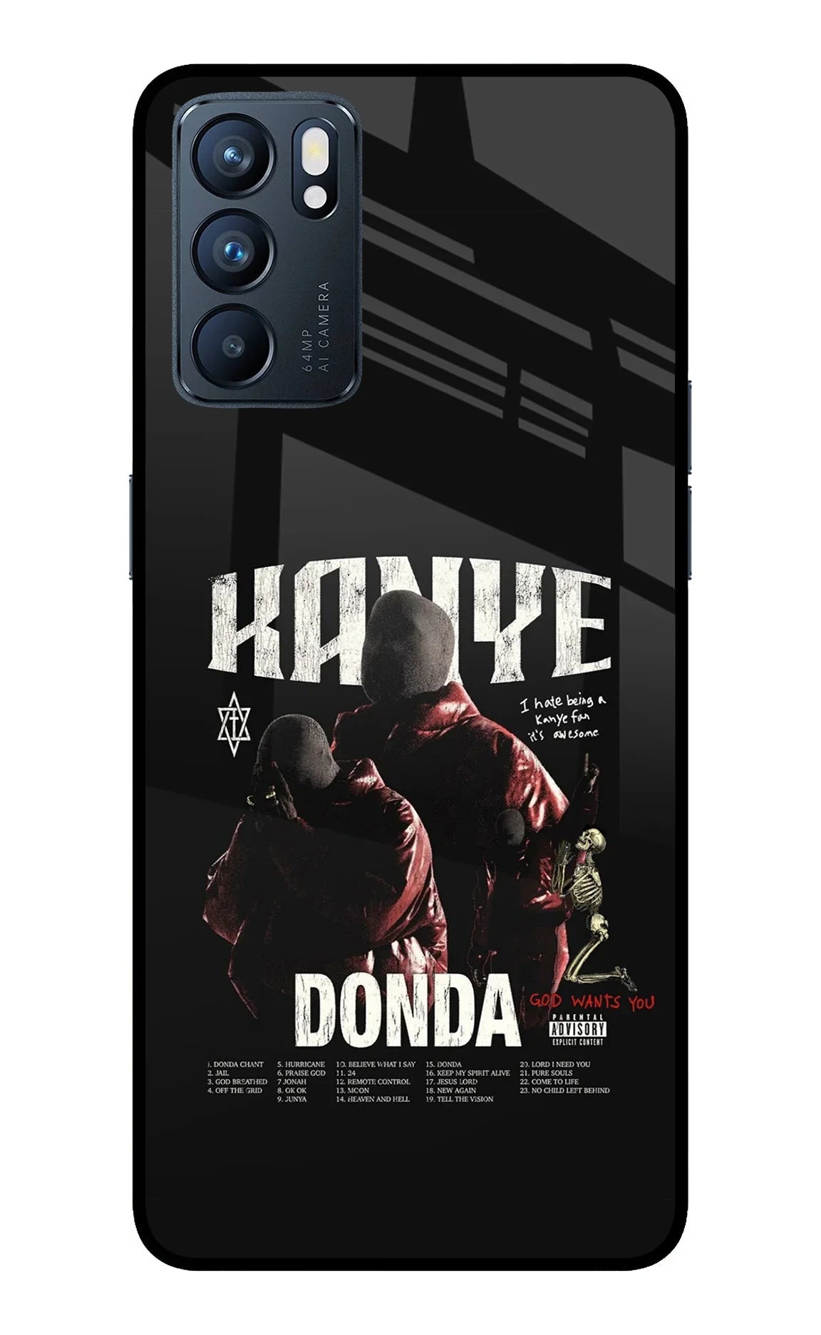 Donda Kanye West Oppo Reno6 5G Glass Case