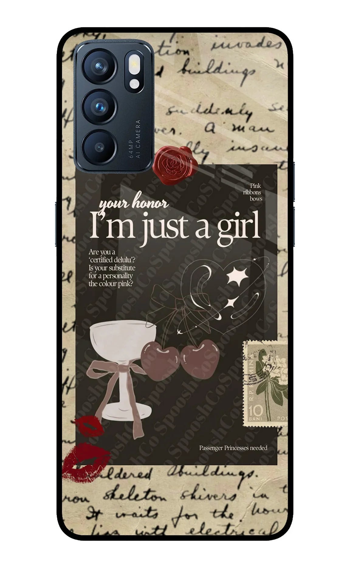 I am just a girl Oppo Reno6 5G Glass Case