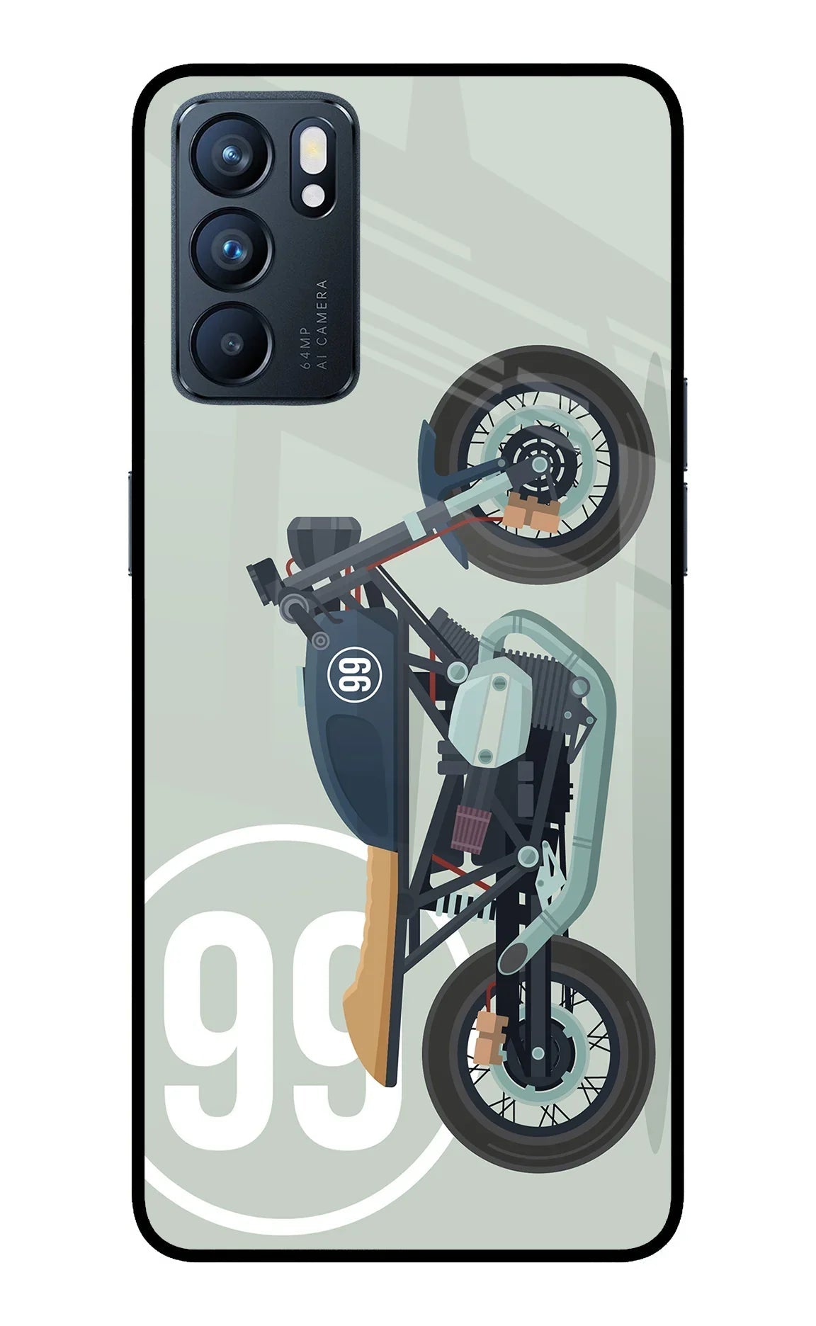 Classic Cafe Racer 99 Oppo Reno6 5G Glass Case