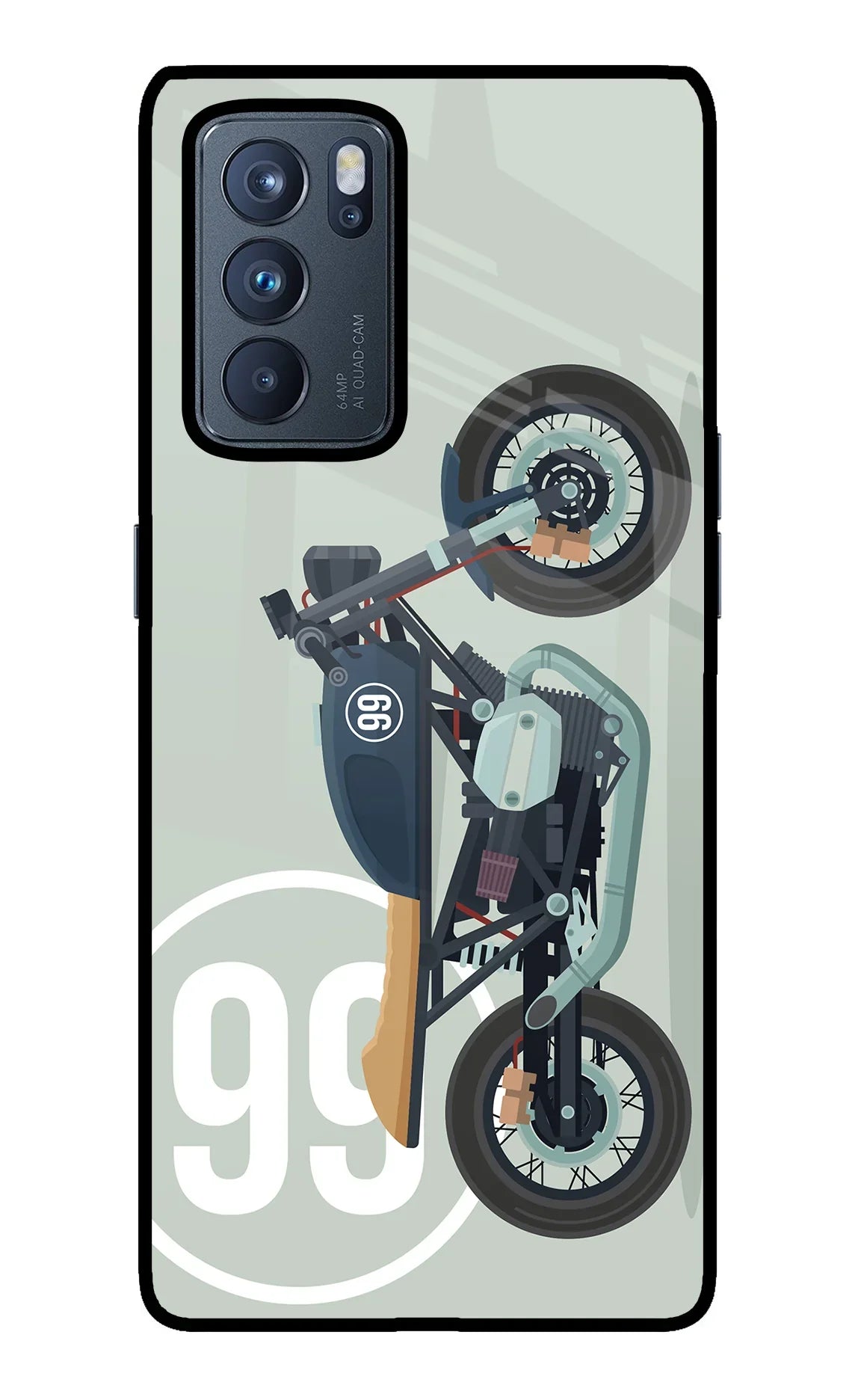Classic Cafe Racer 99 Oppo Reno6 Pro 5G Glass Case