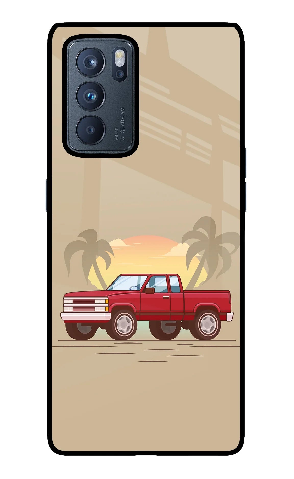 Desert Classic Drive Oppo Reno6 Pro 5G Glass Case