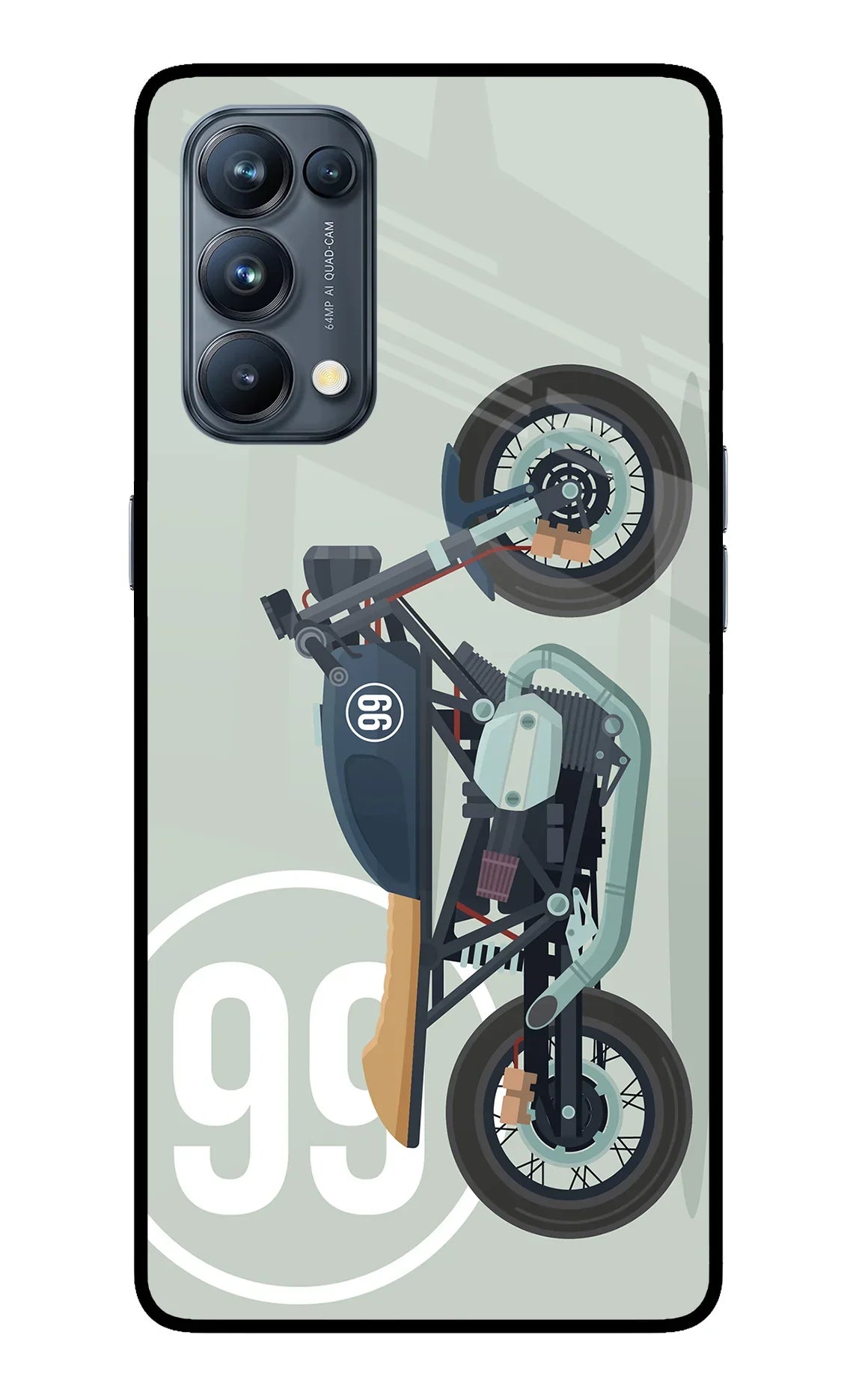 Classic Cafe Racer 99 Oppo Reno5 Pro 5G Glass Case