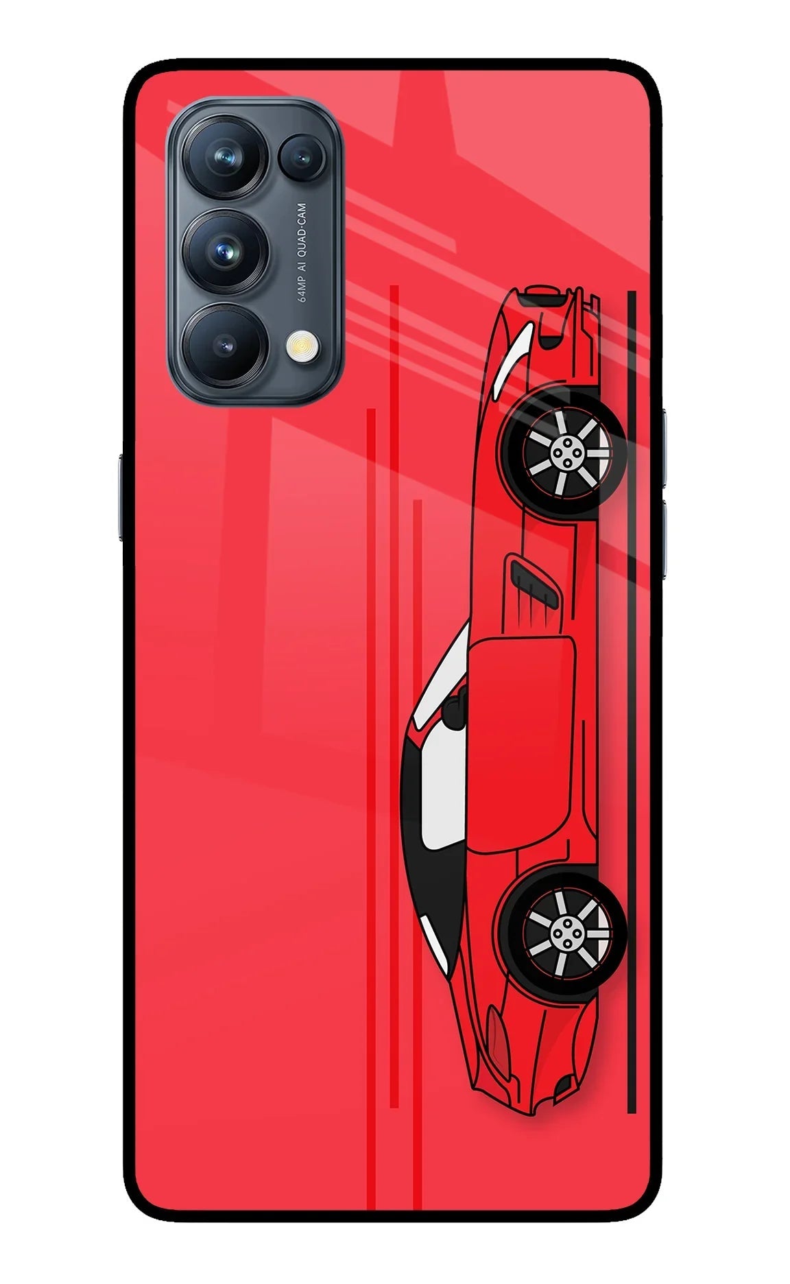 Red Velocity Oppo Reno5 Pro 5G Glass Case