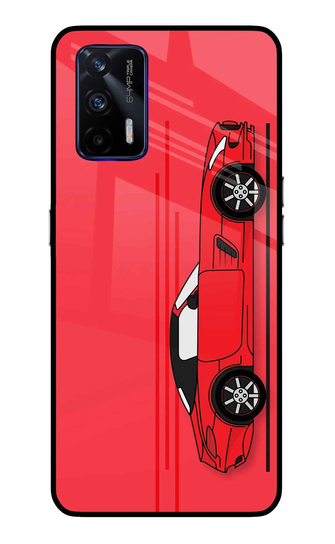 Red Velocity Realme GT 5G Glass Case