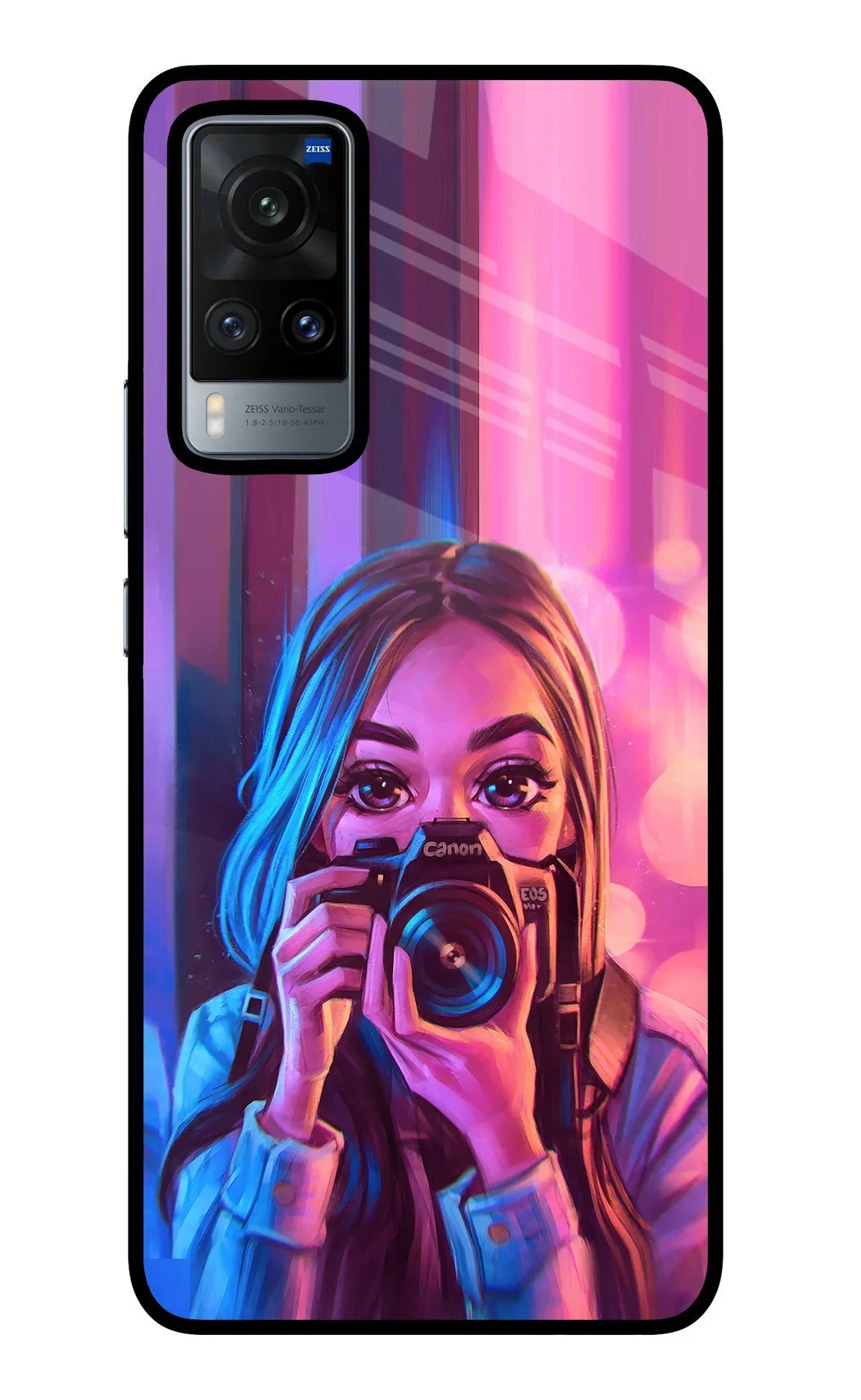 Girl Photographer Vivo X60 Glass Case