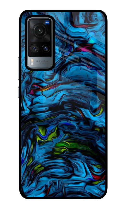 Dark Blue Abstract Vivo X60 Glass Case