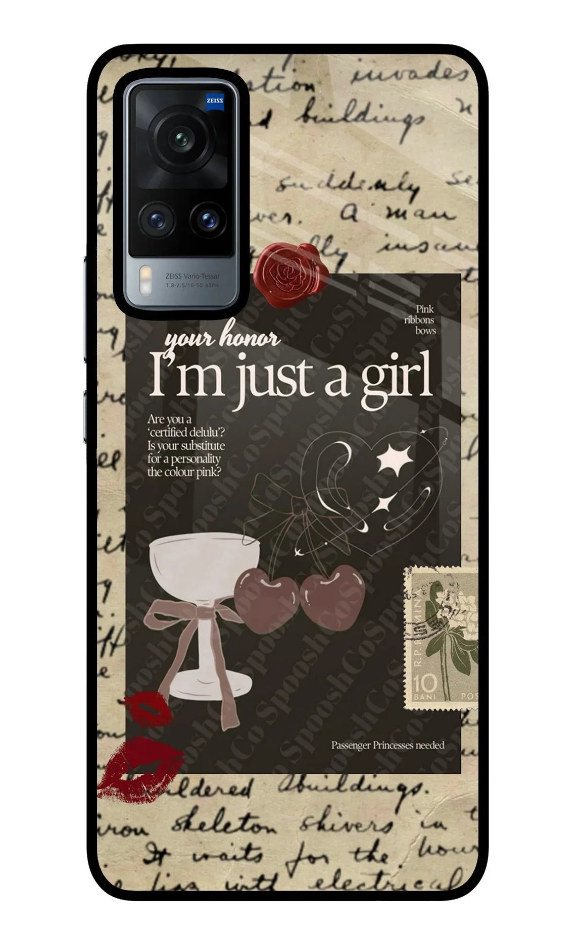 I am just a girl Vivo X60 Glass Case