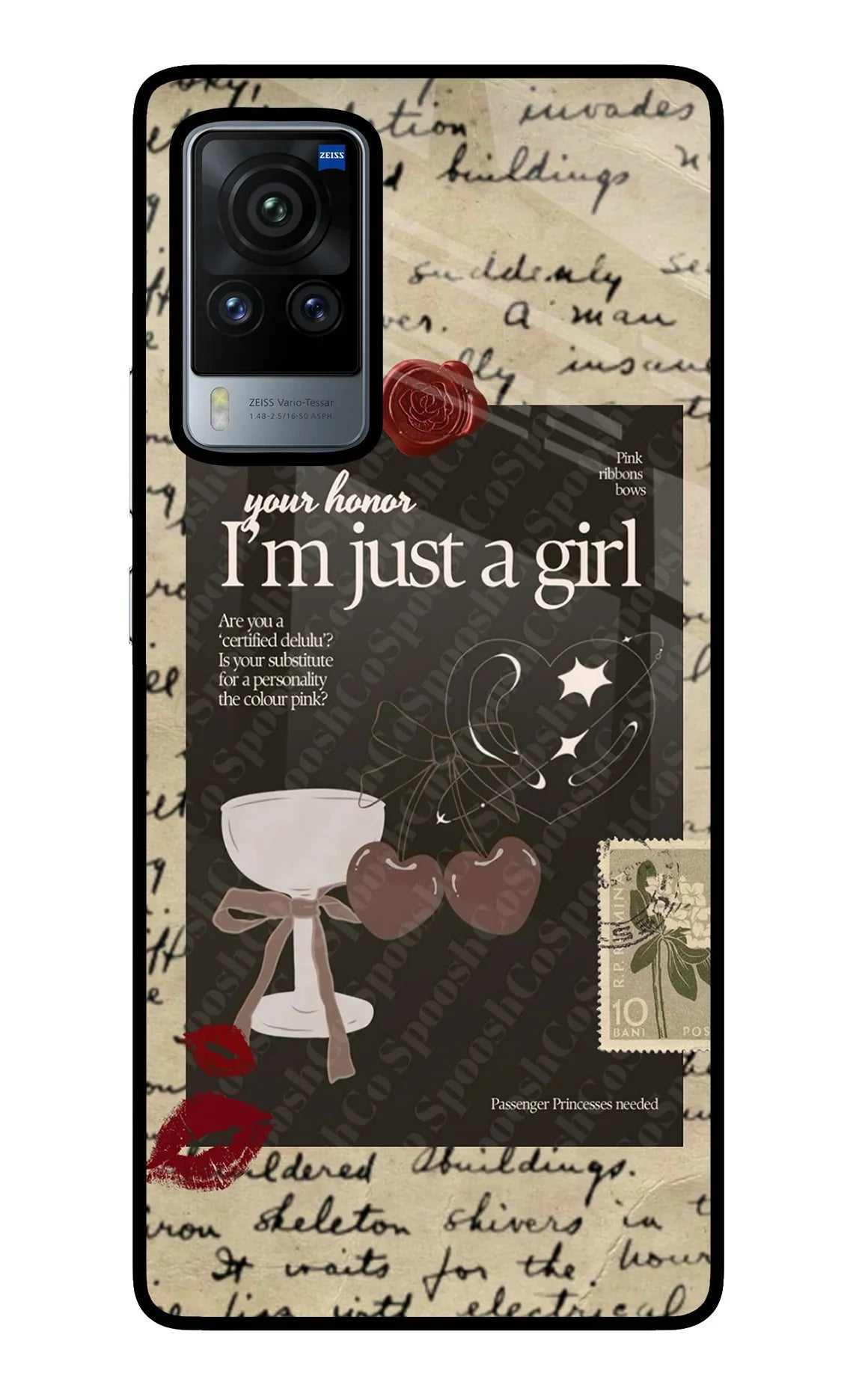 I am just a girl Vivo X60 Pro Glass Case