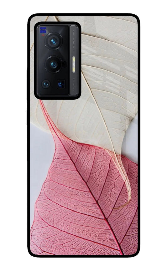 White Pink Leaf Vivo X70 Pro Back Cover