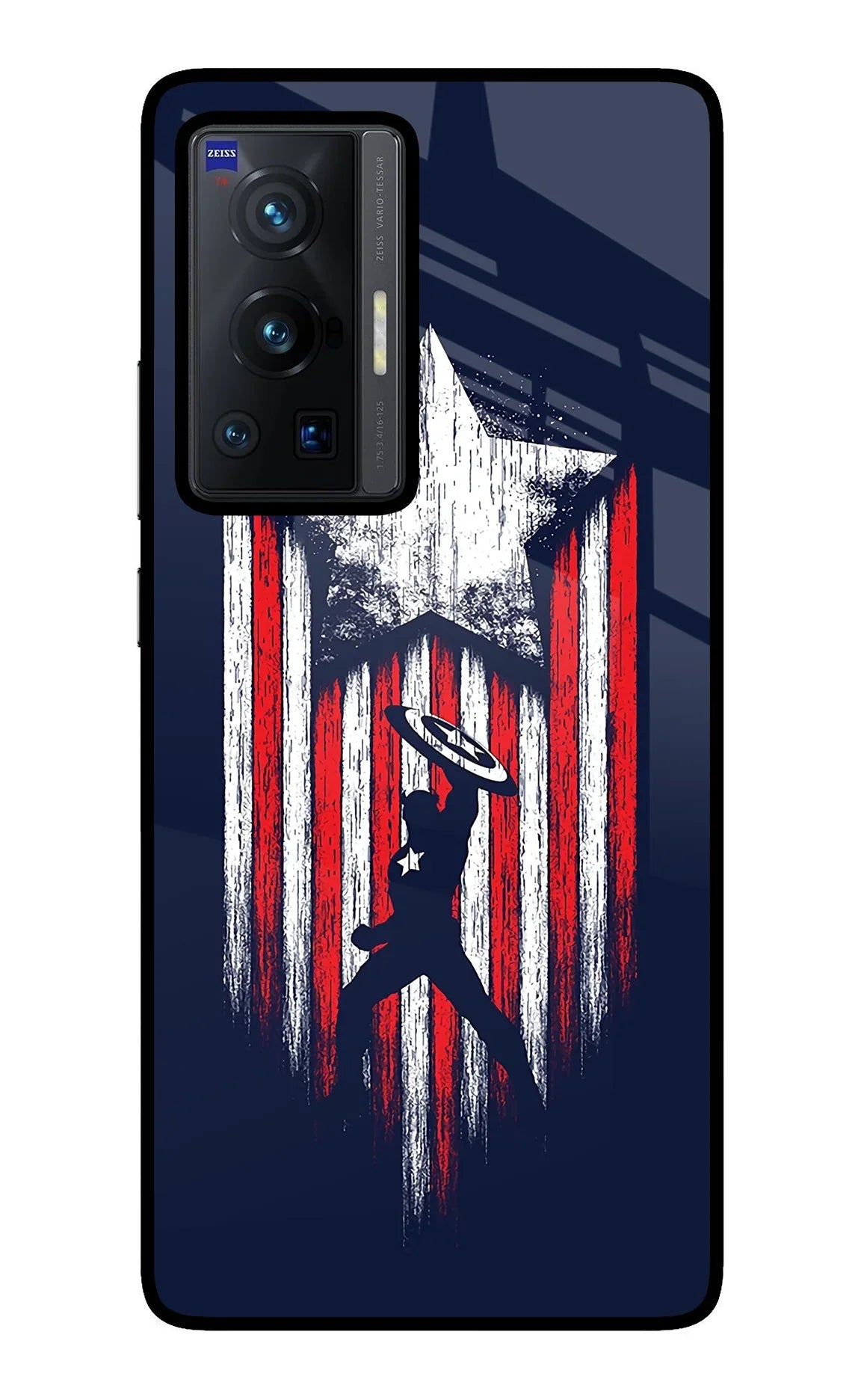 Captain America Marvel Art Vivo X70 Pro Glass Case