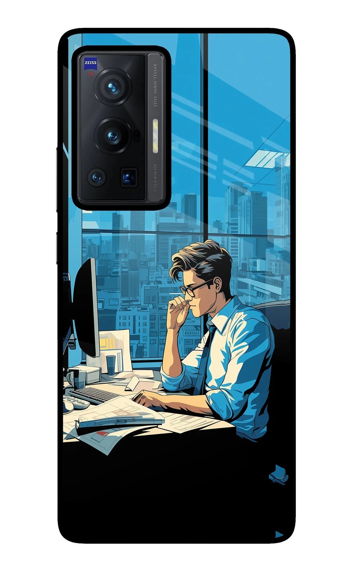 Focused Hustler (AI Generated) Vivo X70 Pro Glass Case