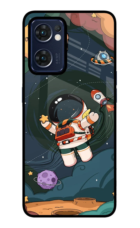 Cartoon Astronaut Oppo Reno7 5G Back Cover