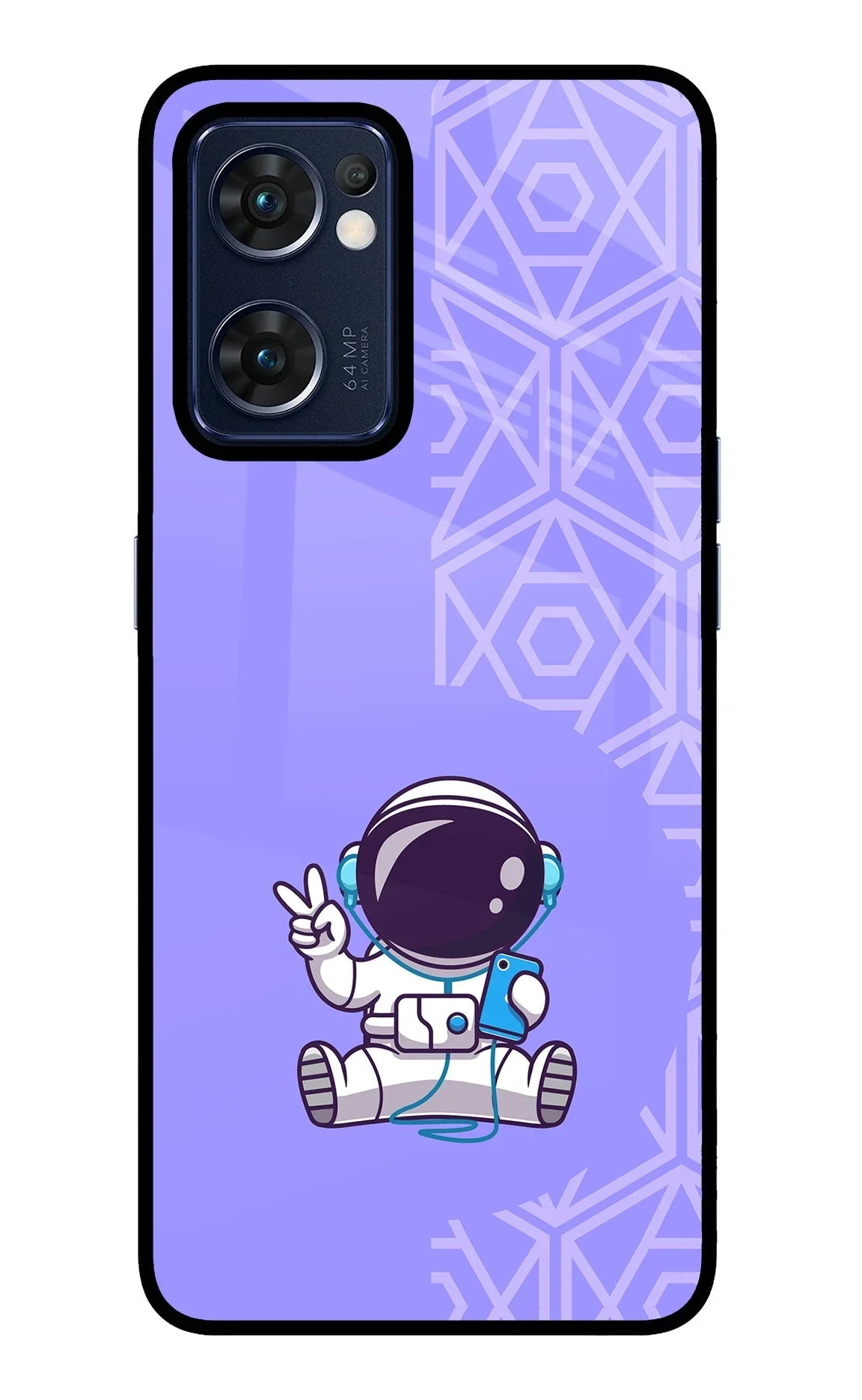 Cute Astronaut Chilling Oppo Reno7 5G Back Cover