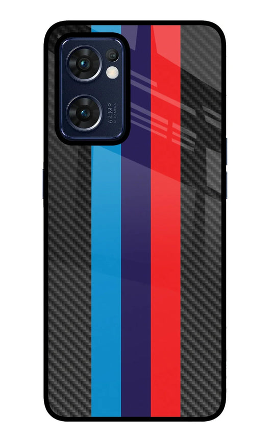 BMW Stripes Pattern Oppo Reno7 5G Back Cover