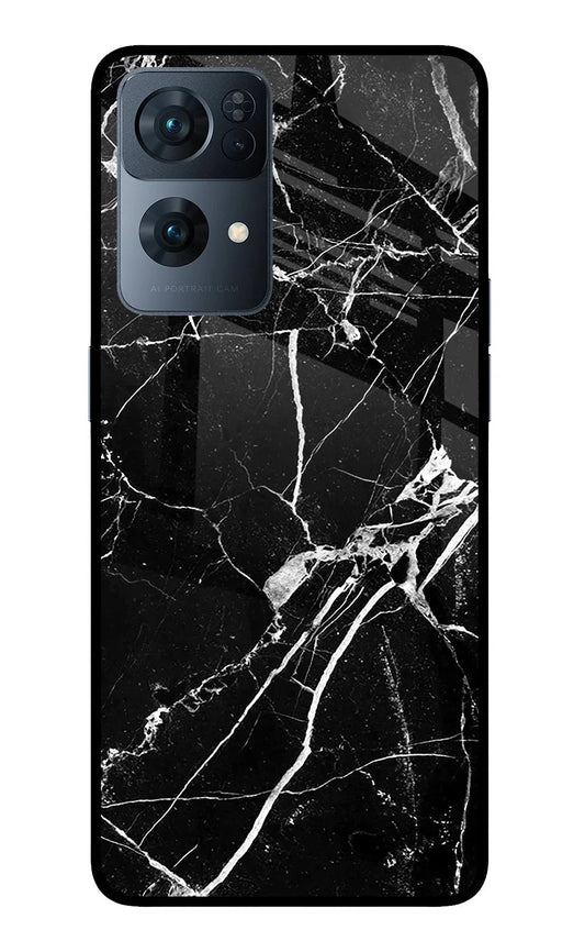 Black Marble Pattern Oppo Reno7 Pro 5G Back Cover