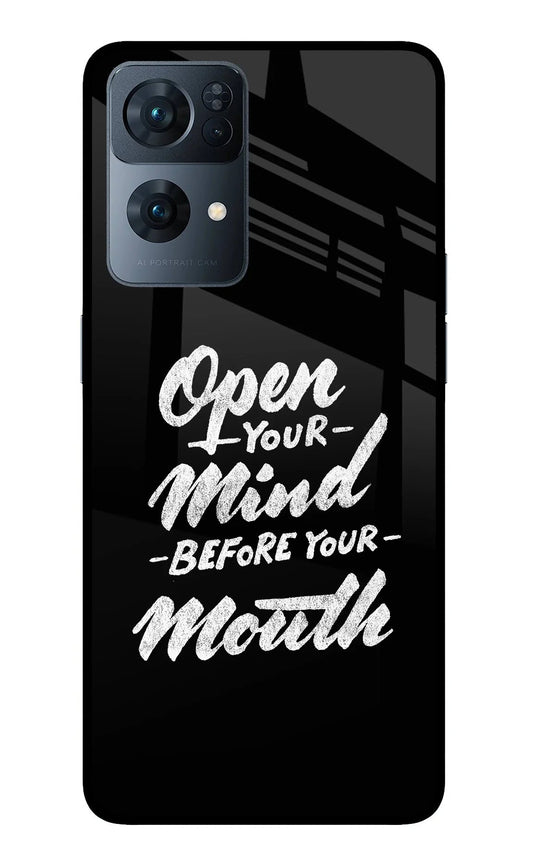 Open Your Mind Before Your Mouth Oppo Reno7 Pro 5G Back Cover