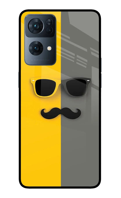 Sunglasses with Mustache Oppo Reno7 Pro 5G Back Cover