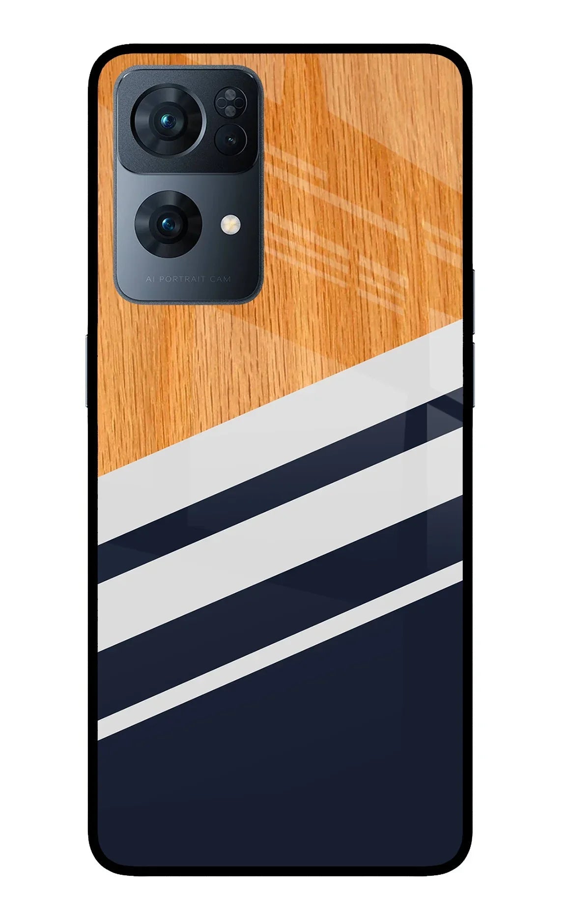 Blue and white wooden Oppo Reno7 Pro 5G Back Cover